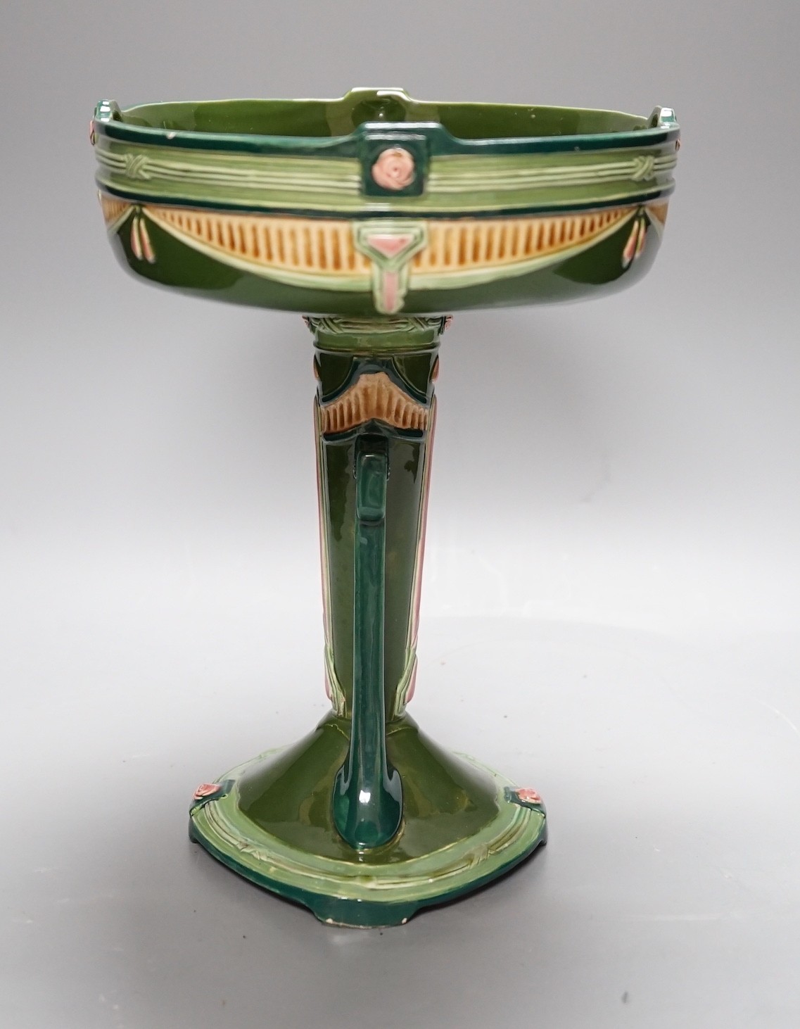An Eichwald pottery centrepiece (a.f) 27cm